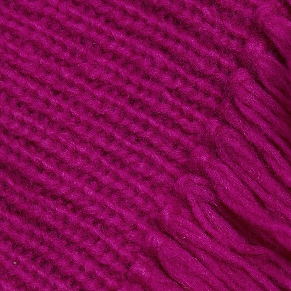 Alejandra Alonso Rojas. Cashmere Wool Blend Vee Neck Sweater w/ Fringe. Cropped. - Picture 7 of 13